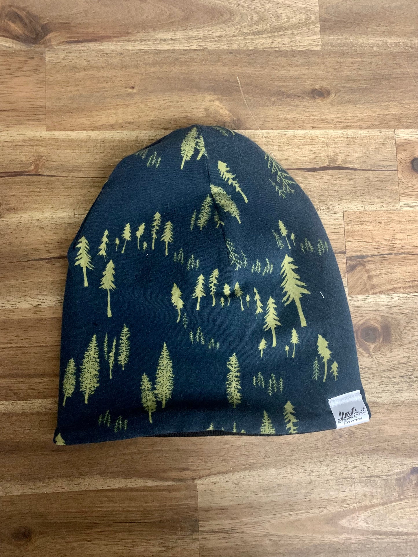 Slouchy Toque - Navy Gold Tree Silhouette