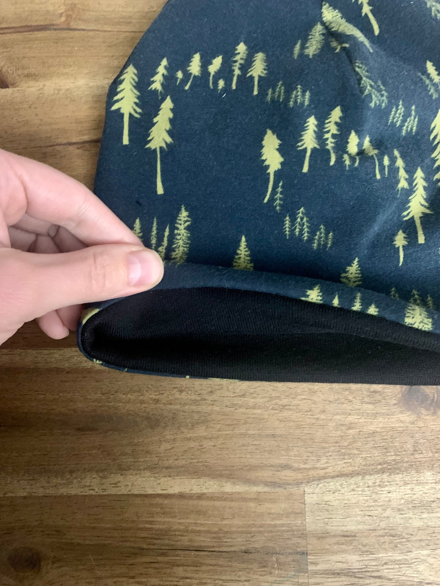 Slouchy Toque - Navy Gold Tree Silhouette