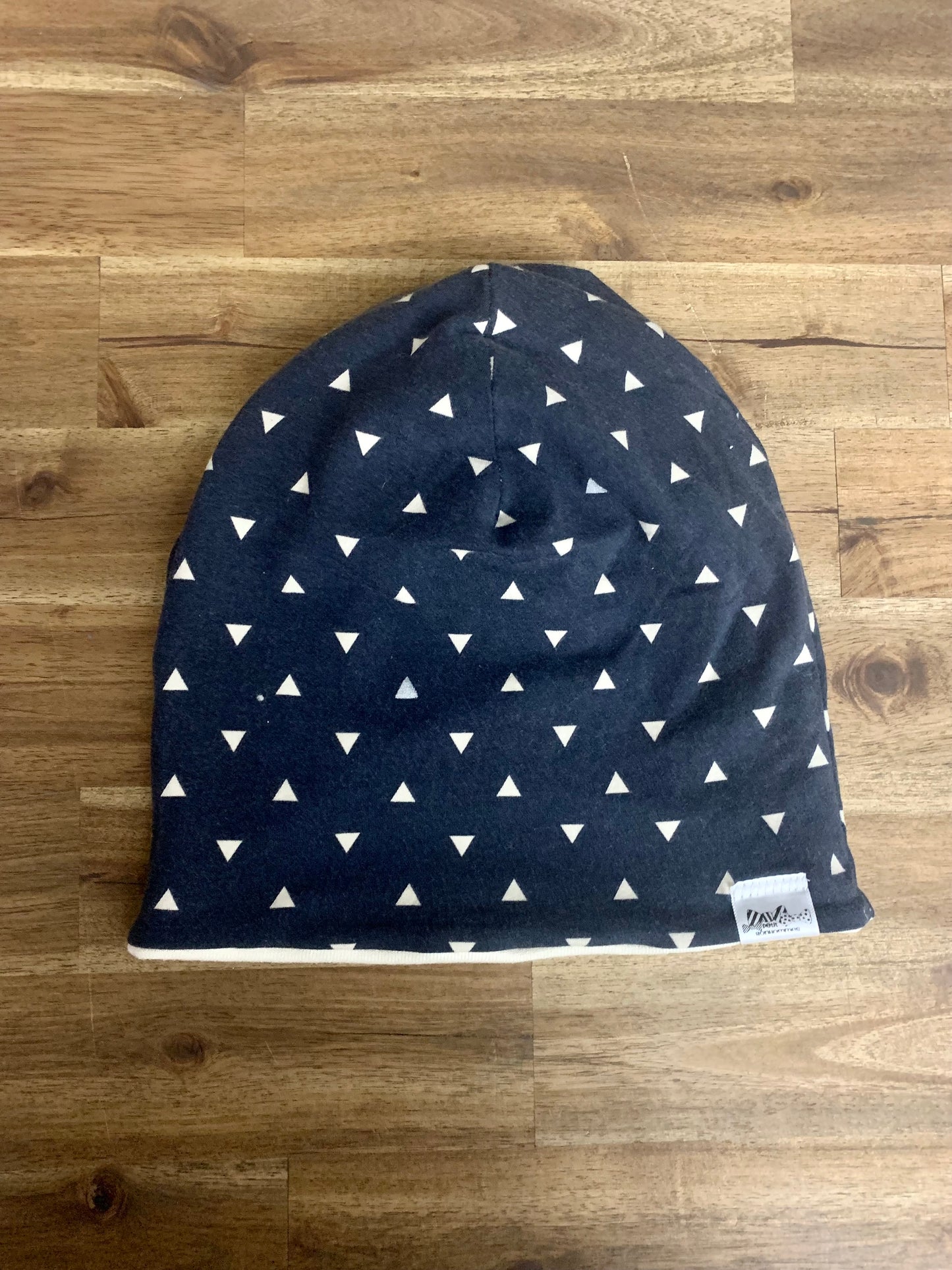 Slouchy Toque - Navy Triangles