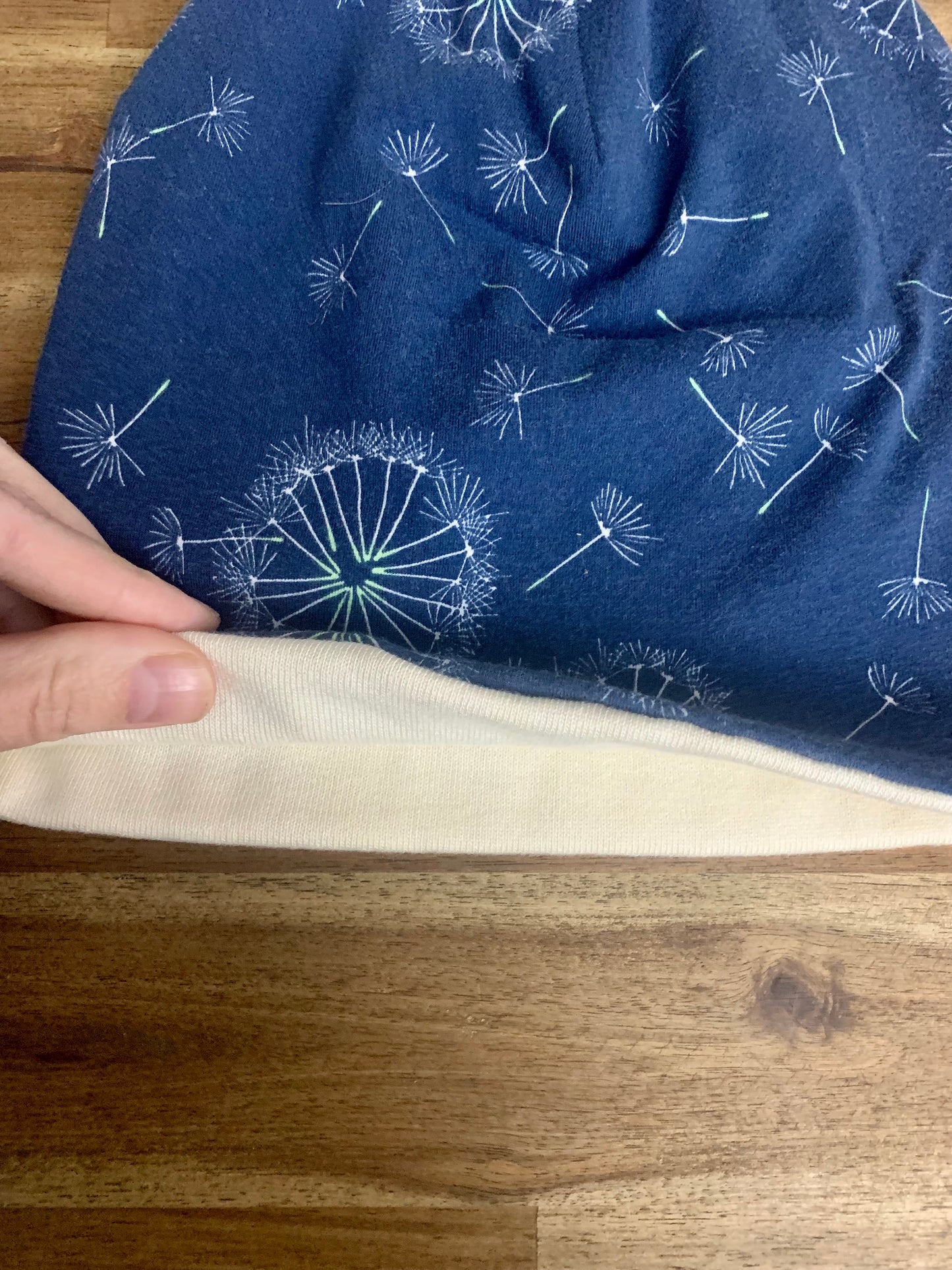 Slouchy Toque - Navy Dandelions