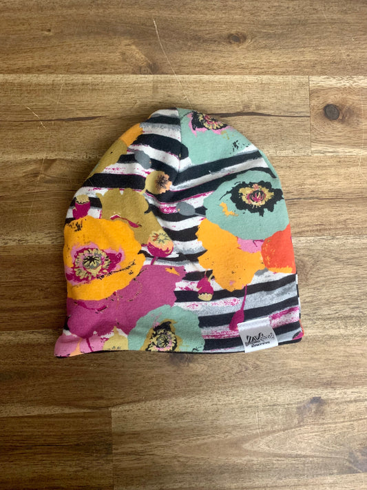 Slouchy Toque - Floral Stripe