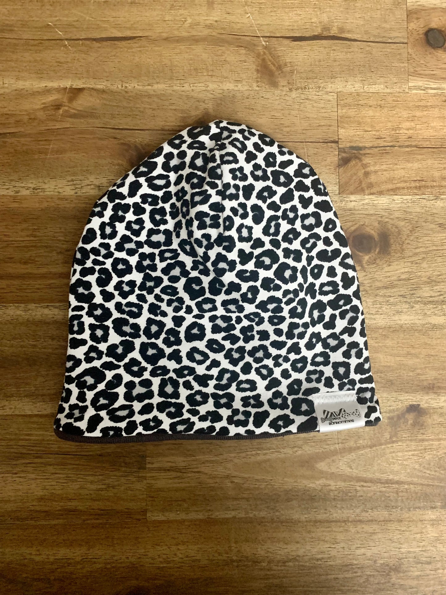 Slouchy Toque - Black White Leopard