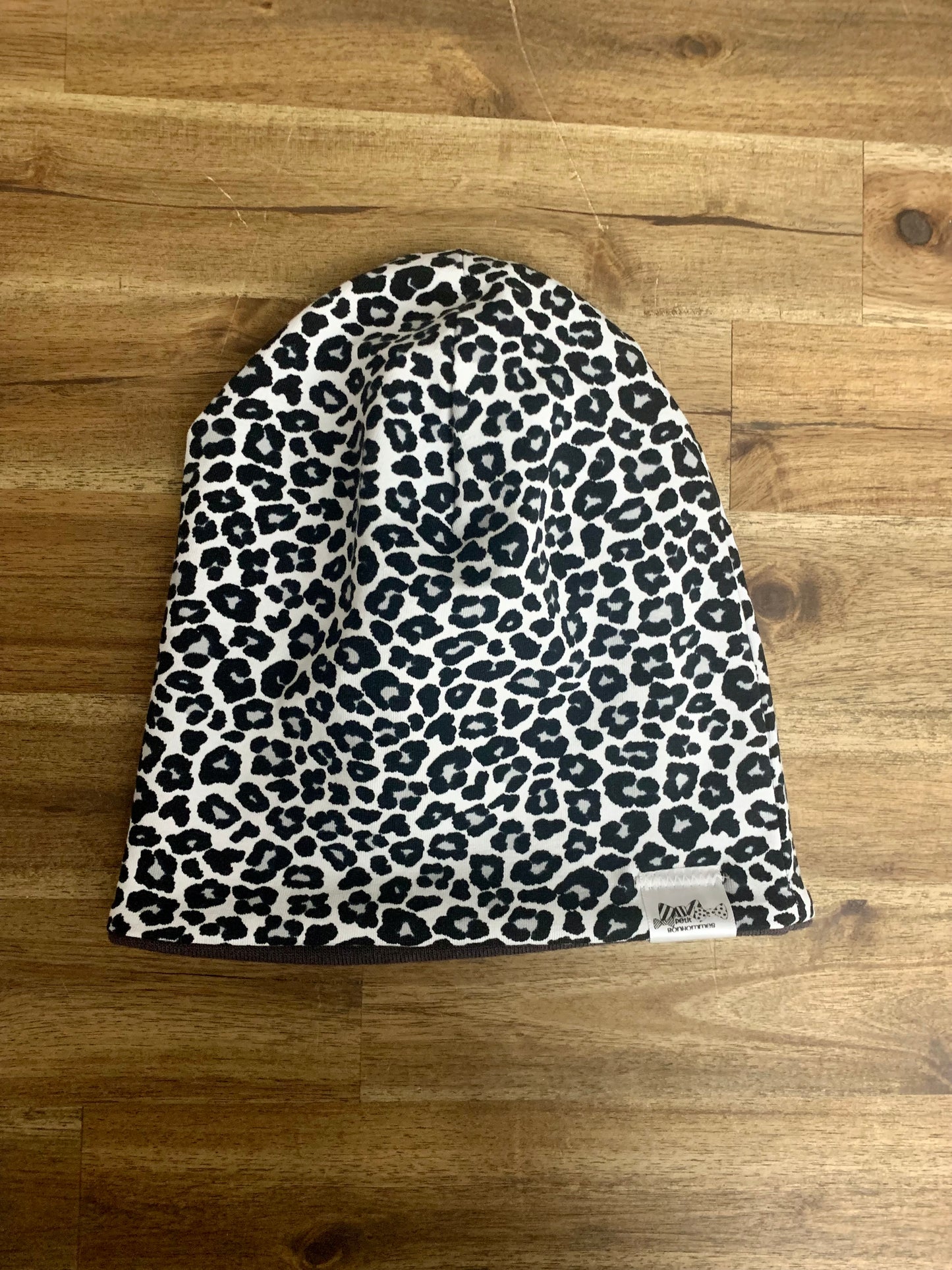 Slouchy Toque - Black White Leopard