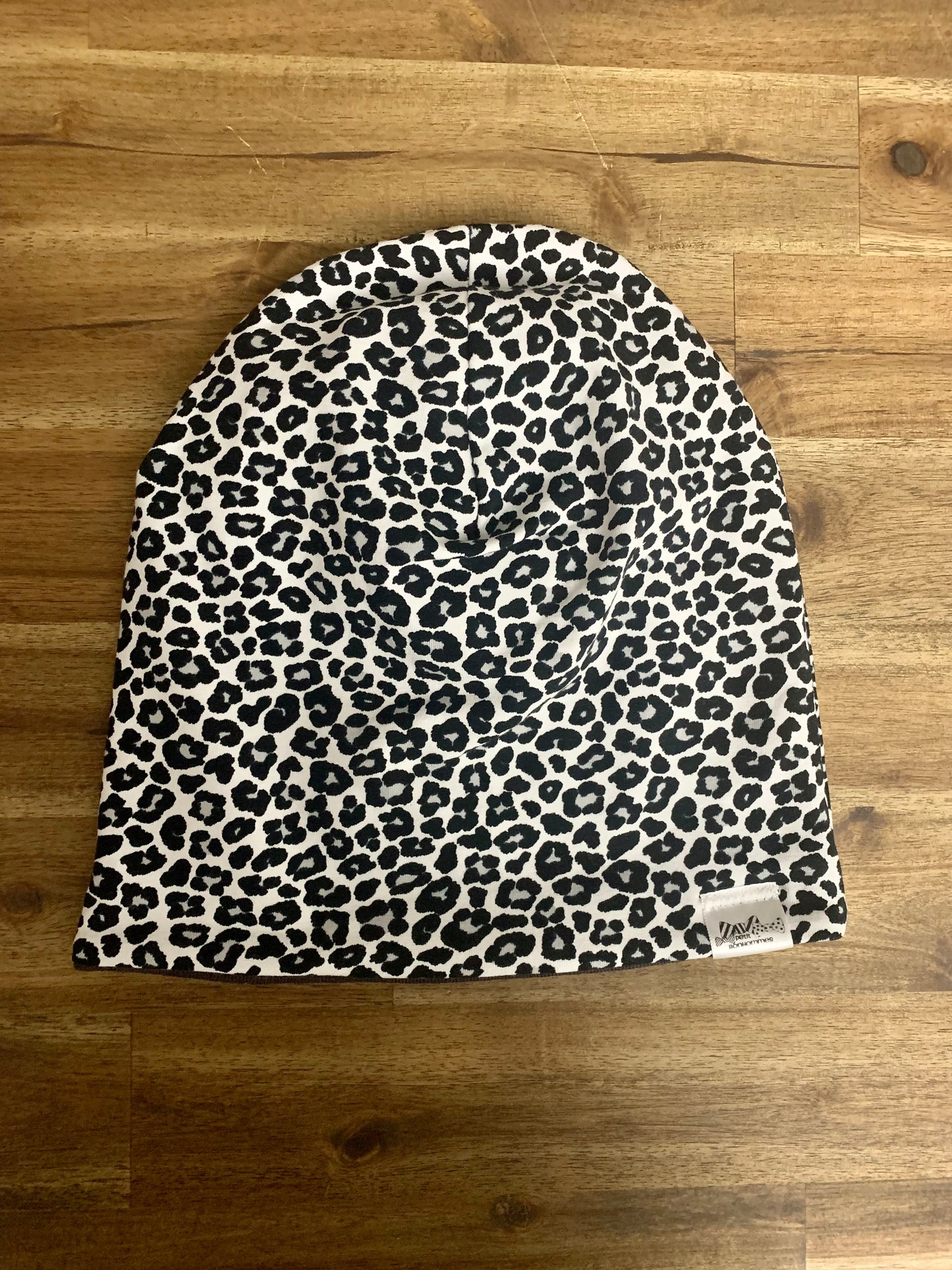 Slouchy Toque - Black White Leopard