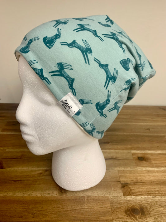 Slouchy Toque - Teal Bunny