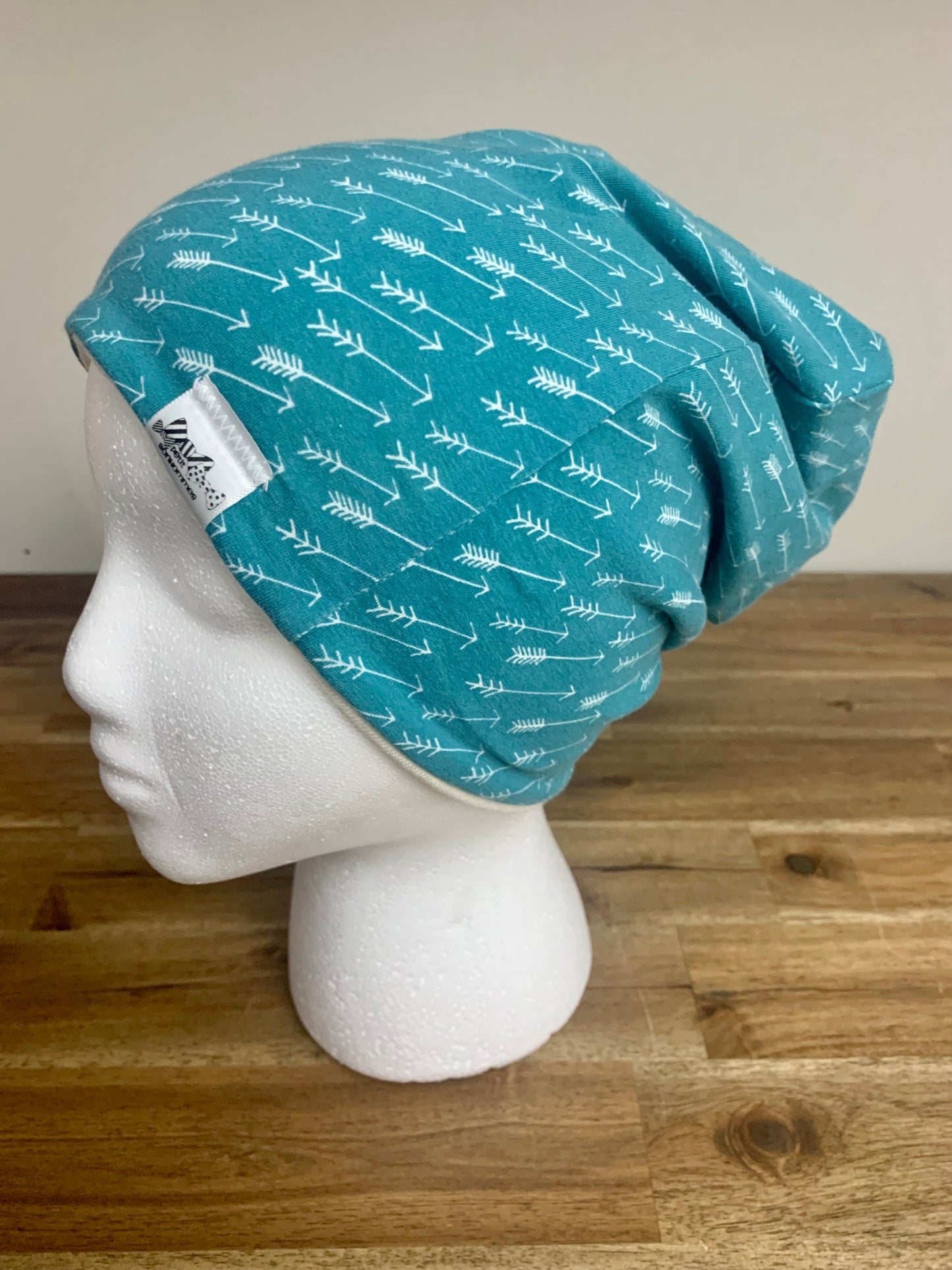 Slouchy Toque - Teal Arrows