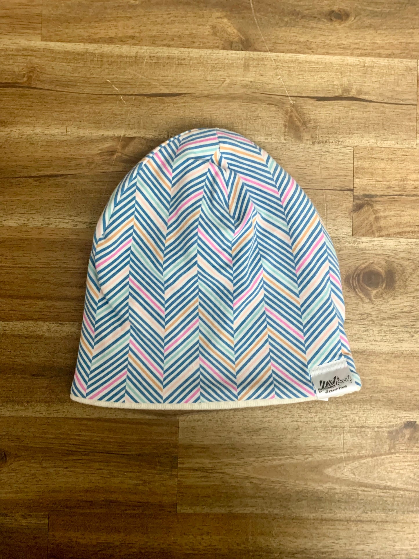 Slouchy Toque - Chevron Blue Pink