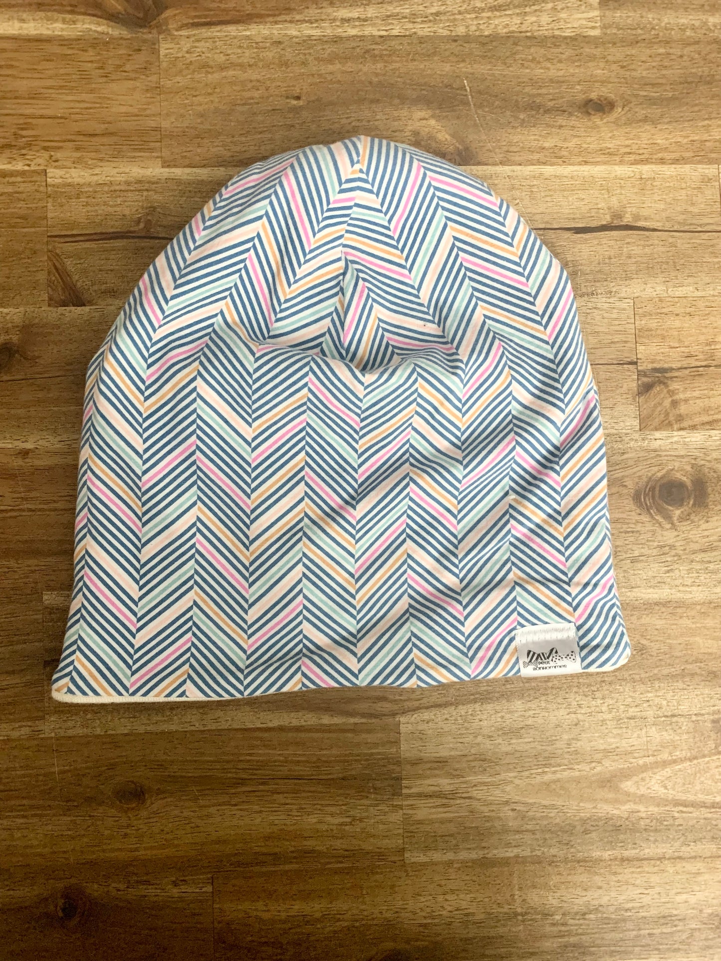 Slouchy Toque - Chevron Blue Pink