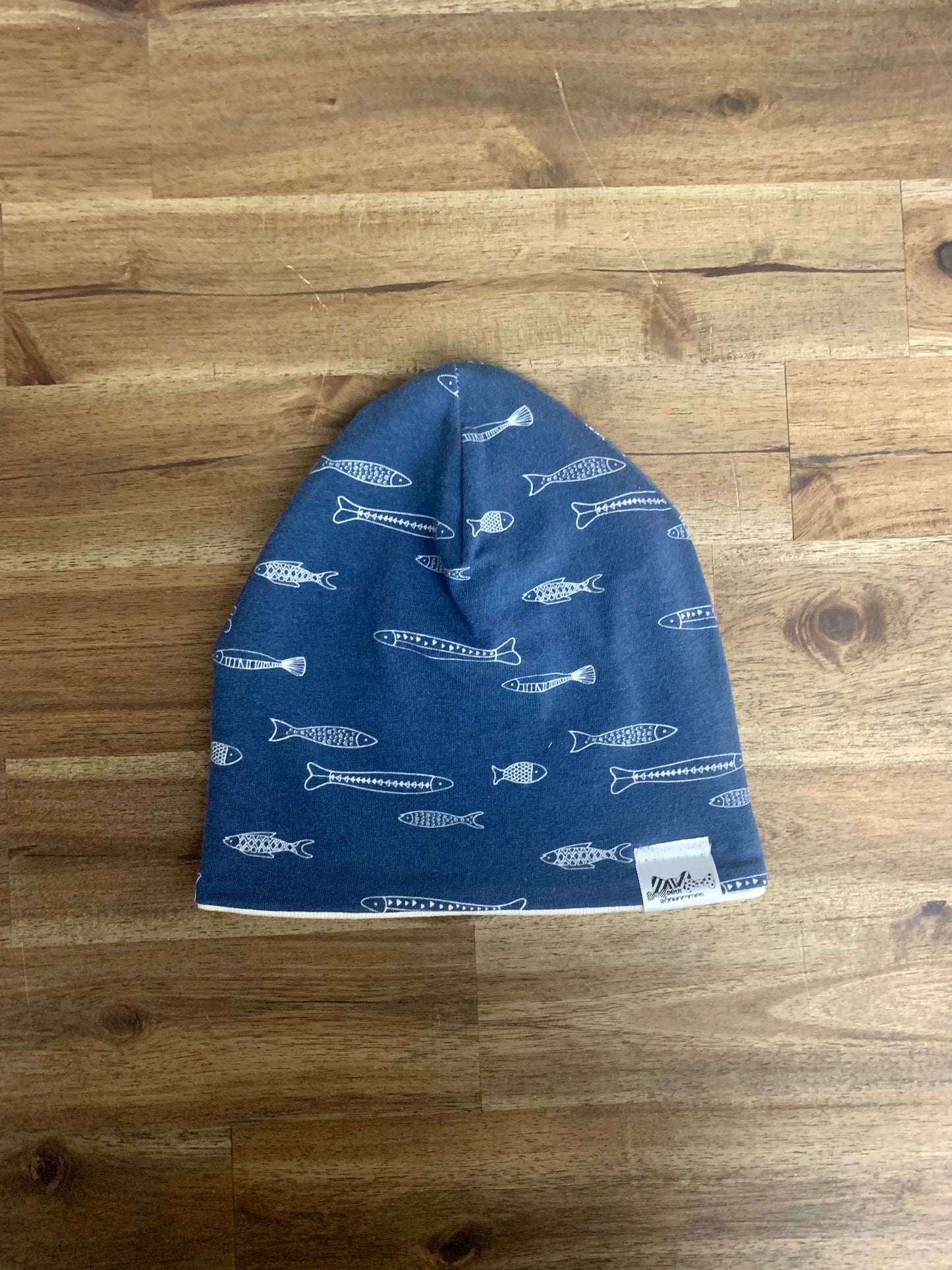 Slouchy Toque - Navy Fish Sketch