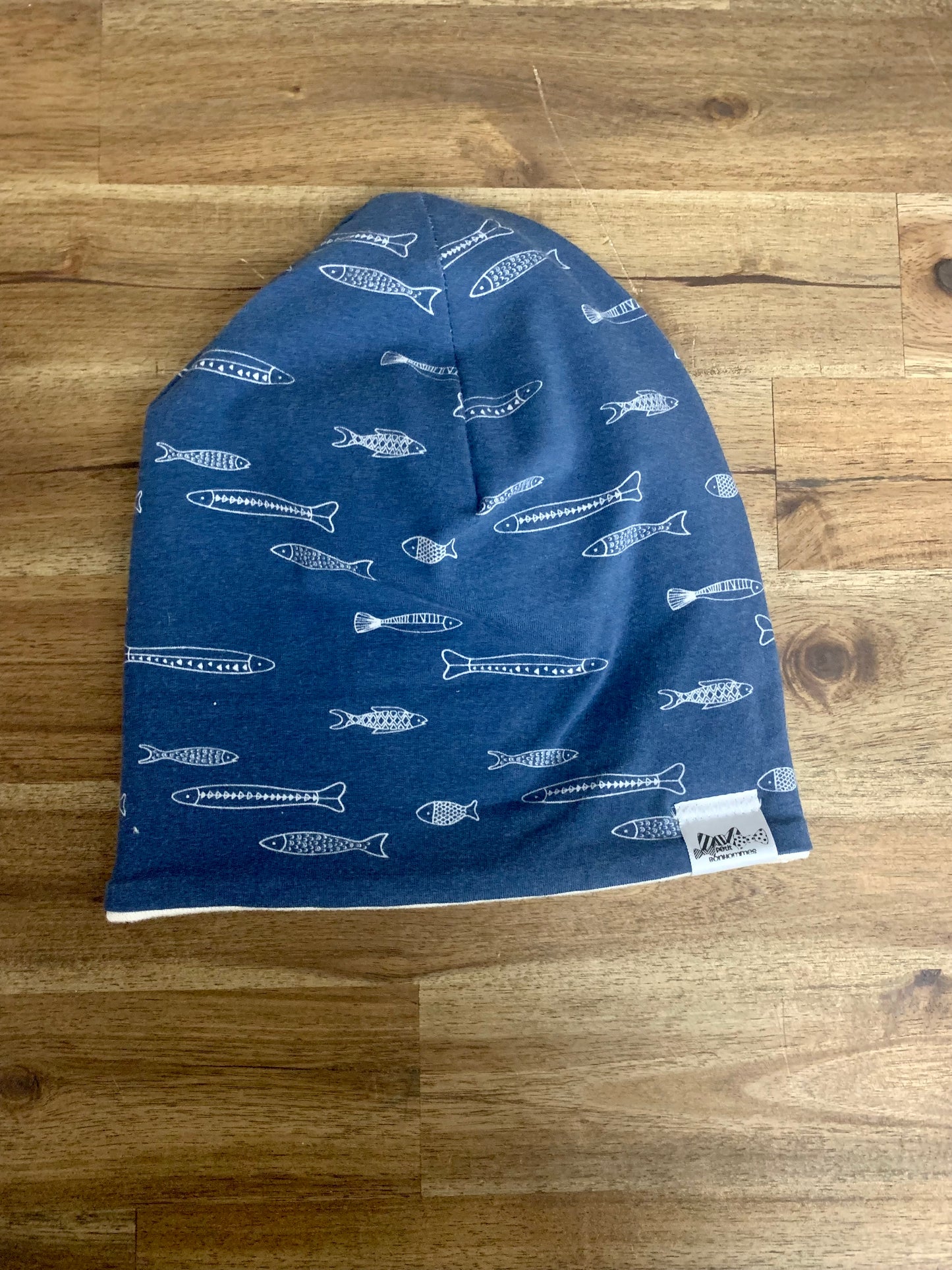 Slouchy Toque - Navy Fish Sketch