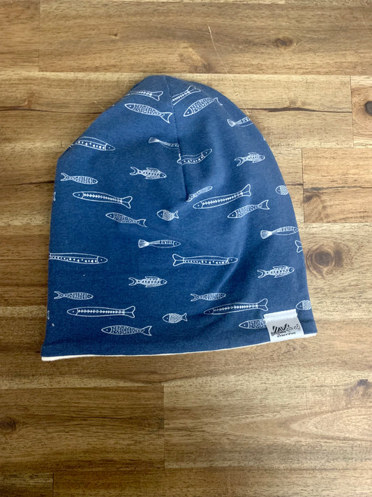 Slouchy Toque - Navy Fish Sketch
