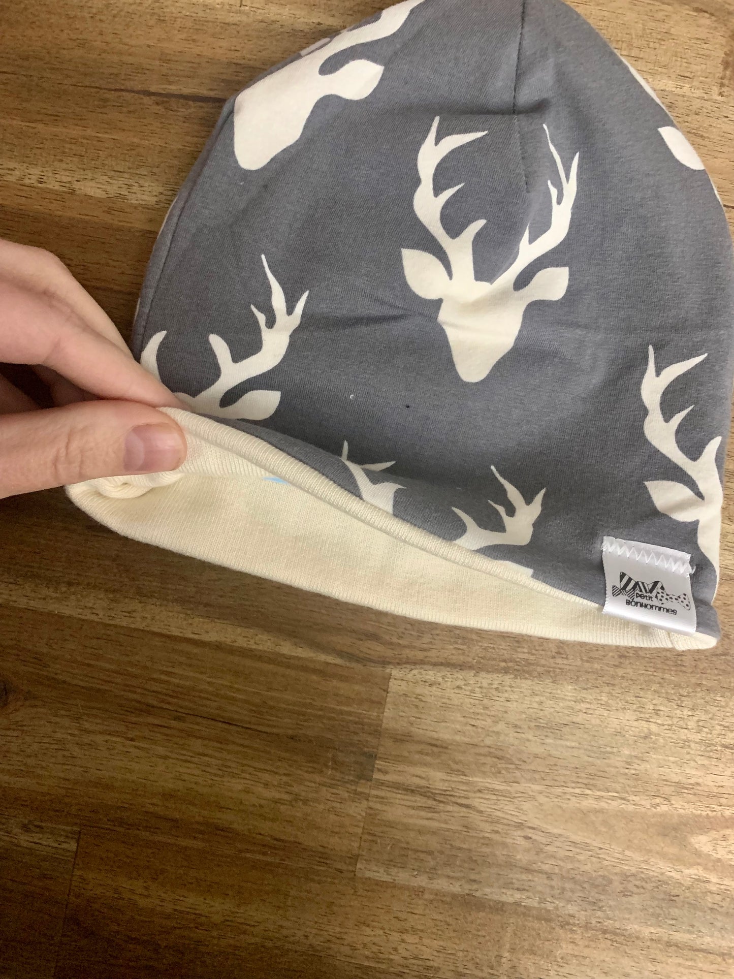 Slouchy Toque - Moonstone Dark Grey Buck Deer