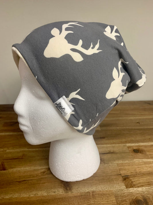 Slouchy Toque - Moonstone Dark Grey Buck Deer