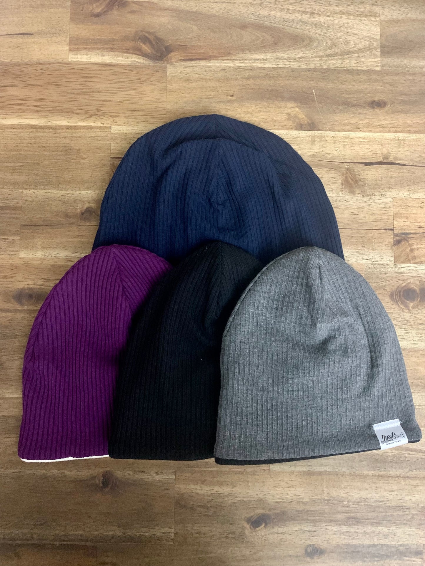 Slouchy Toque - Grey Rib Knit