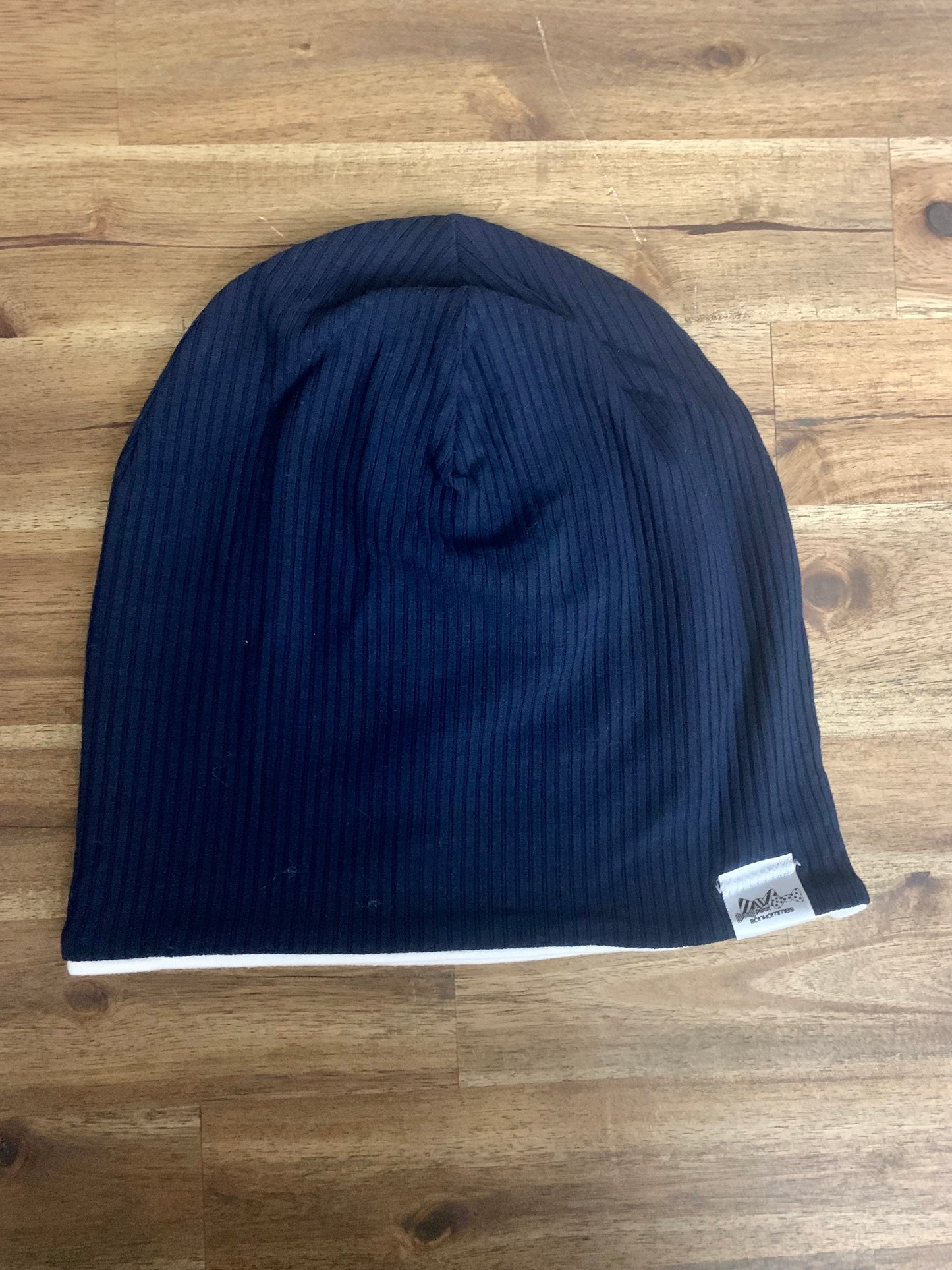 Slouchy Toque - Navy Rib Knit