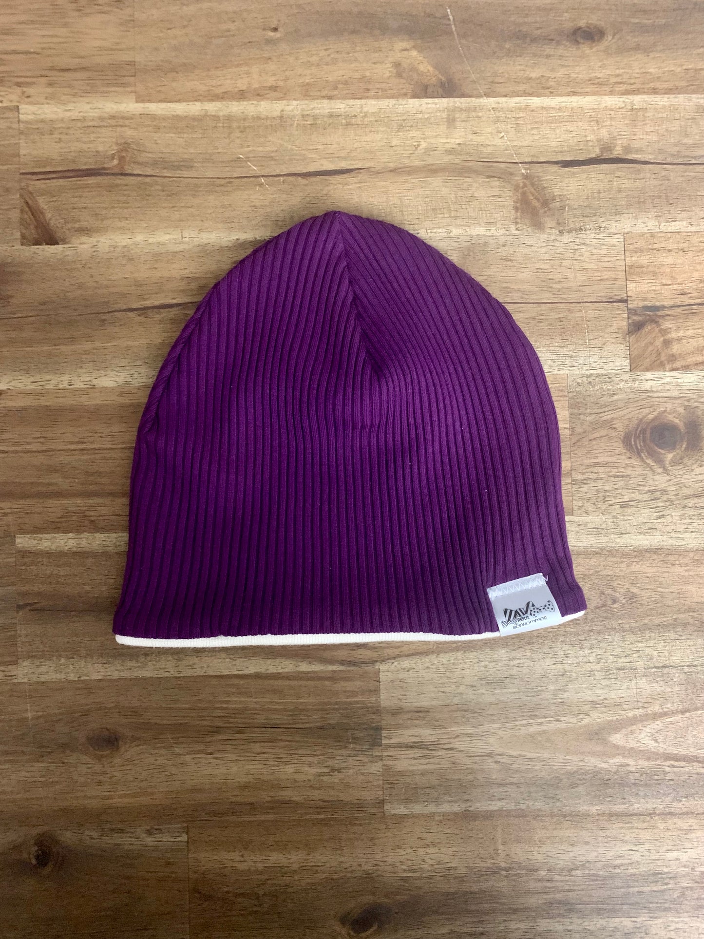 Slouchy Toque - Purple Rib Knit