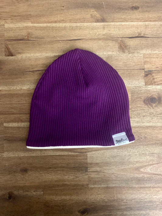 Slouchy Toque - Purple Rib Knit