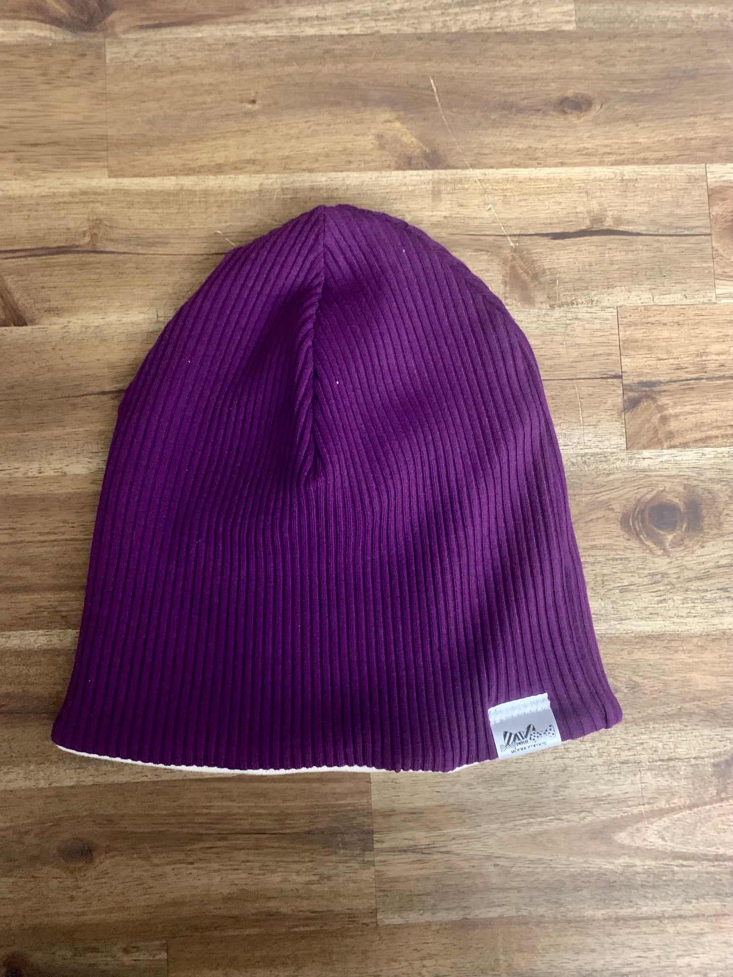 Slouchy Toque - Purple Rib Knit