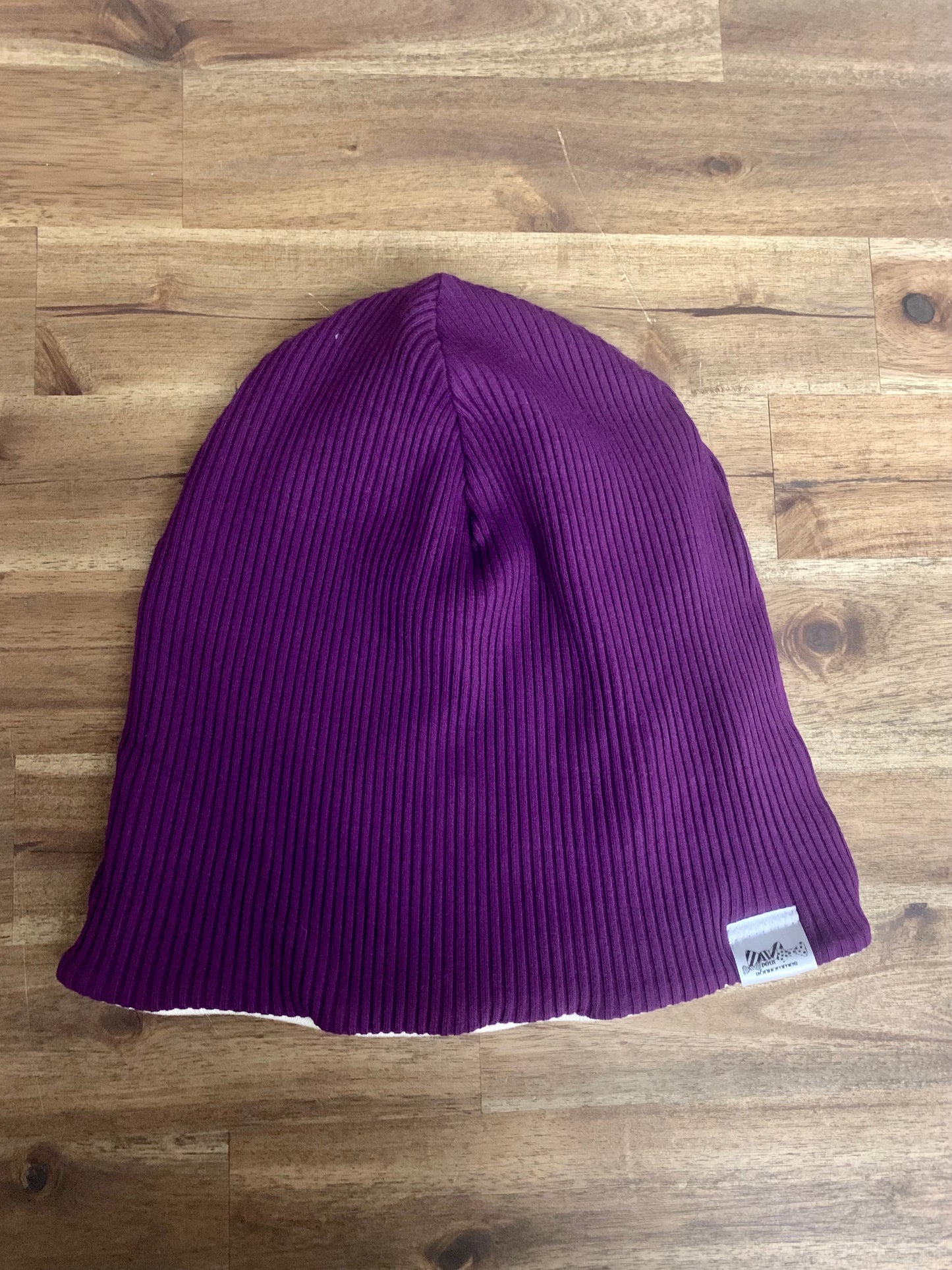 Slouchy Toque - Purple Rib Knit