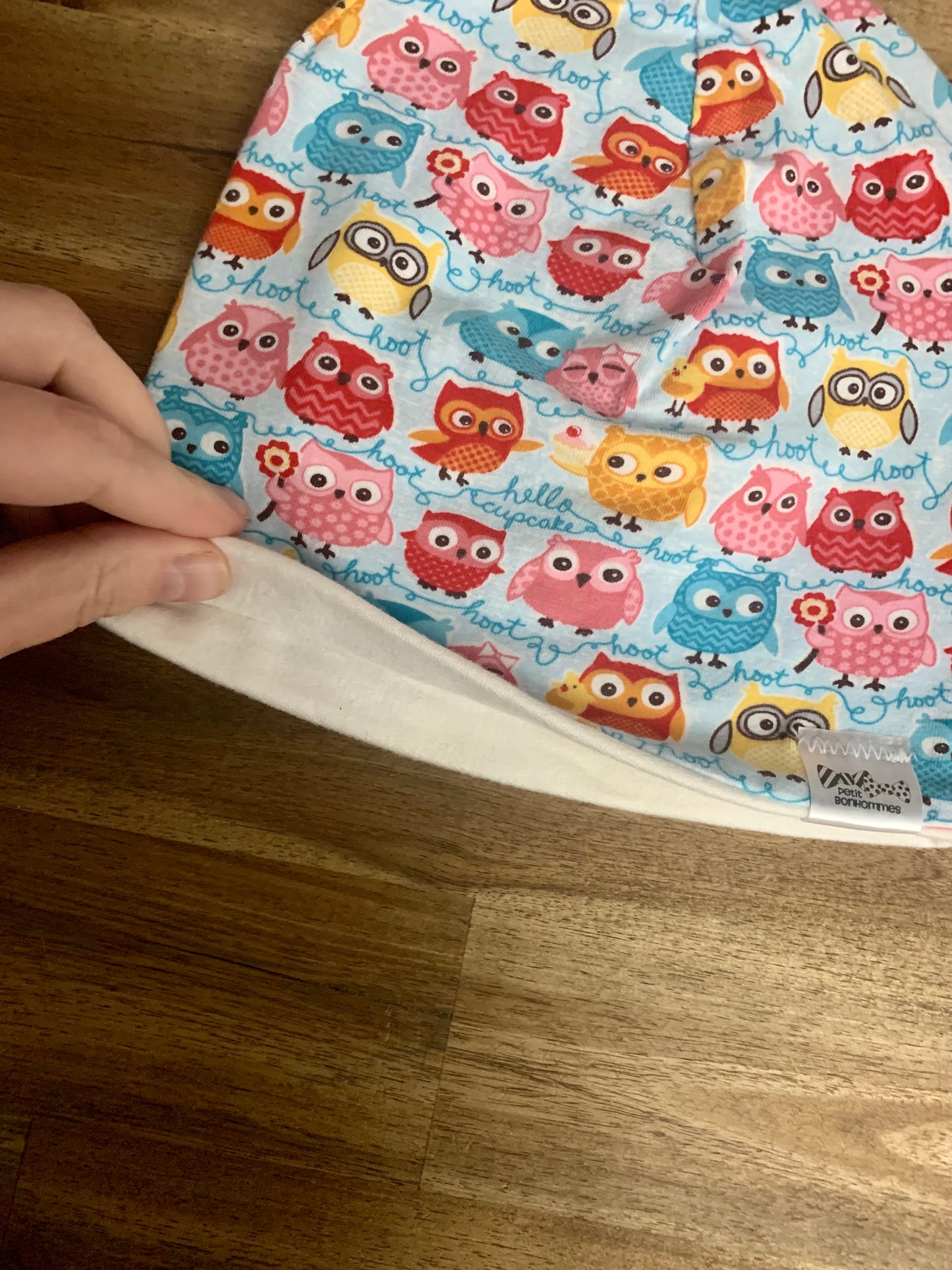 Slouchy Toque - Owl Party Pink Blue