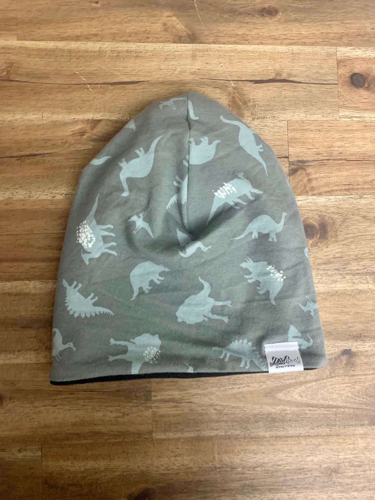 Slouchy Toque - Dinosaurs Olive Grey