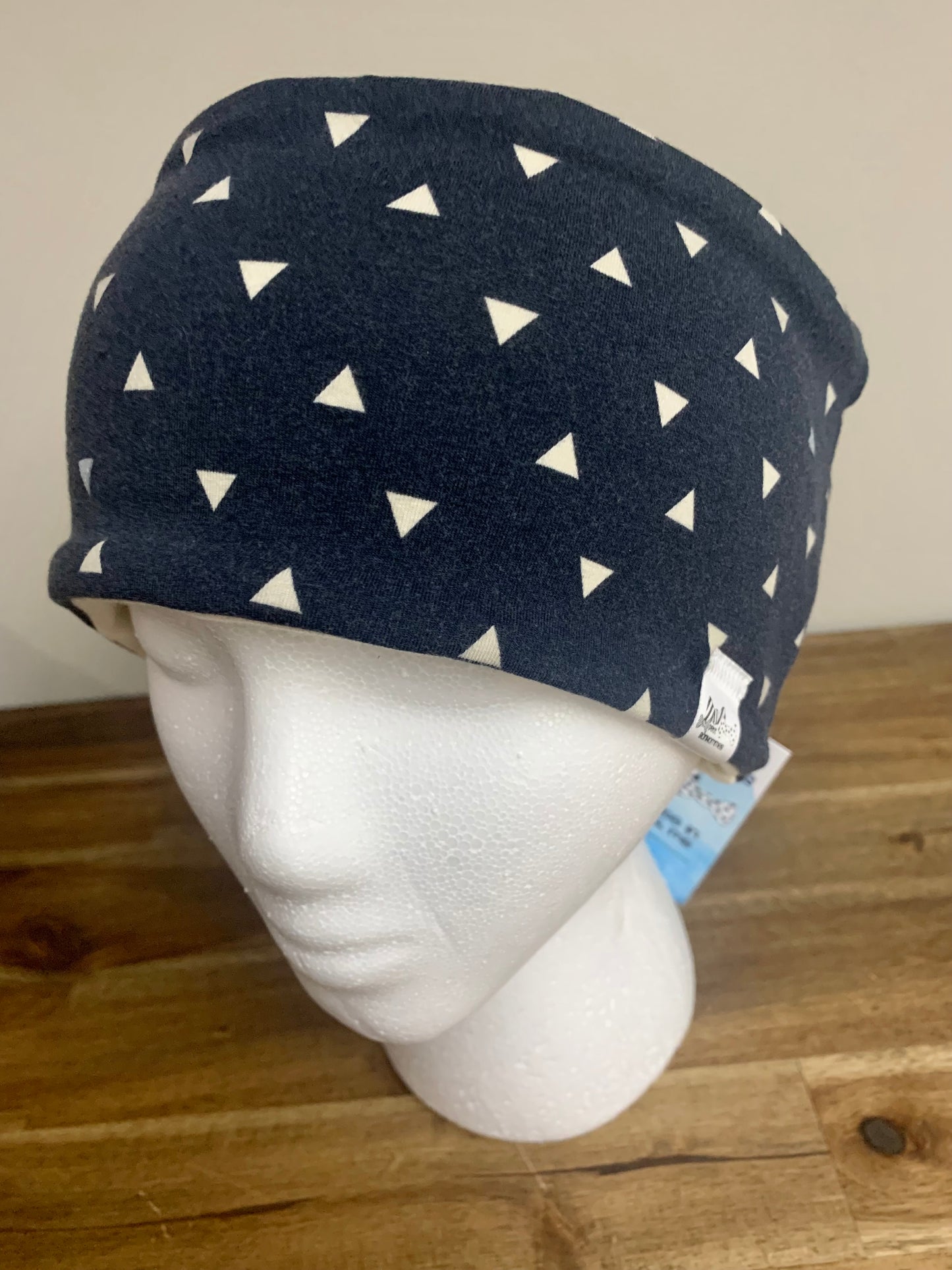 Ear Warmer - Navy Triangles