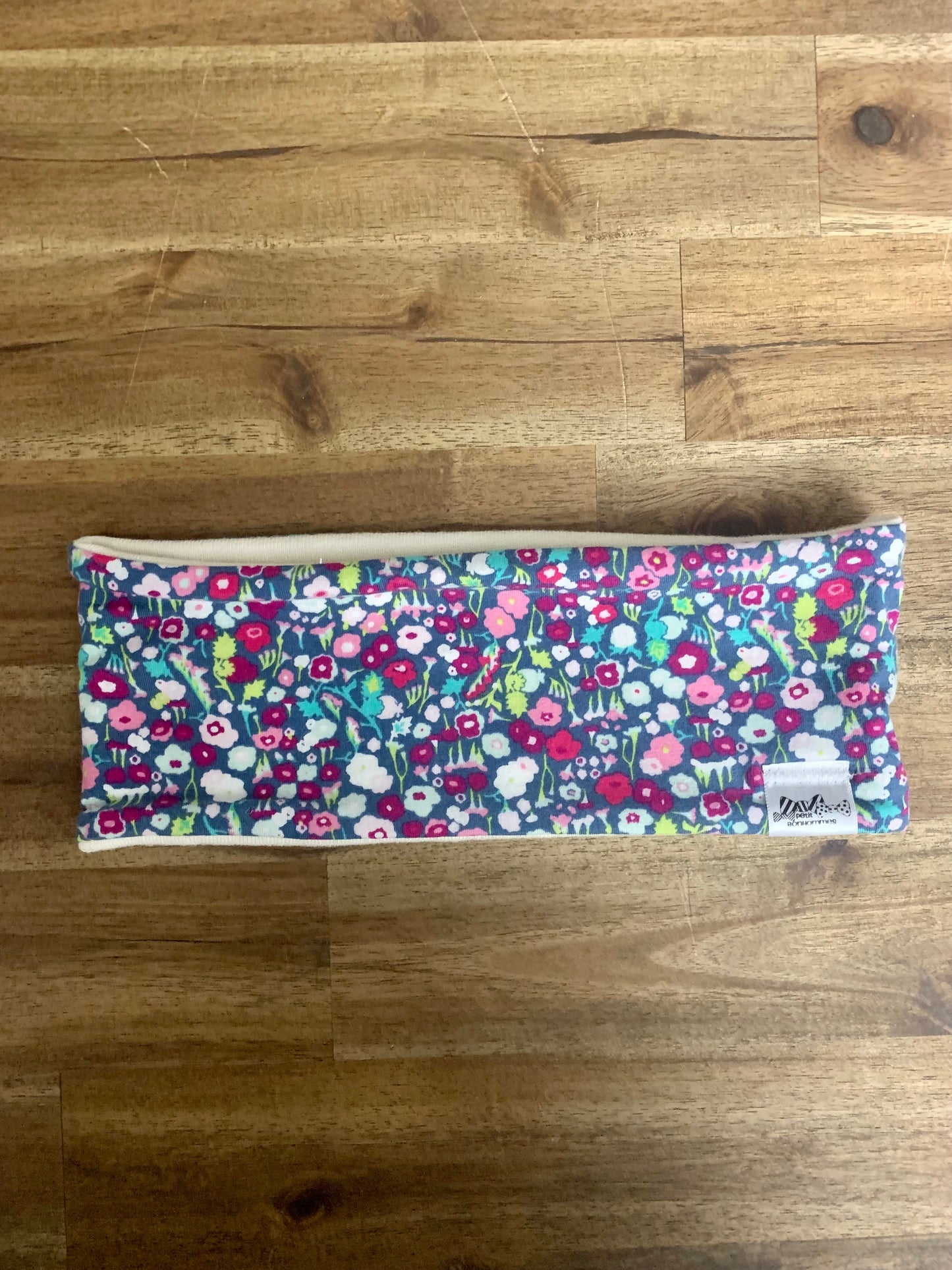 Ear Warmer - Mini Flowers Teal Purple