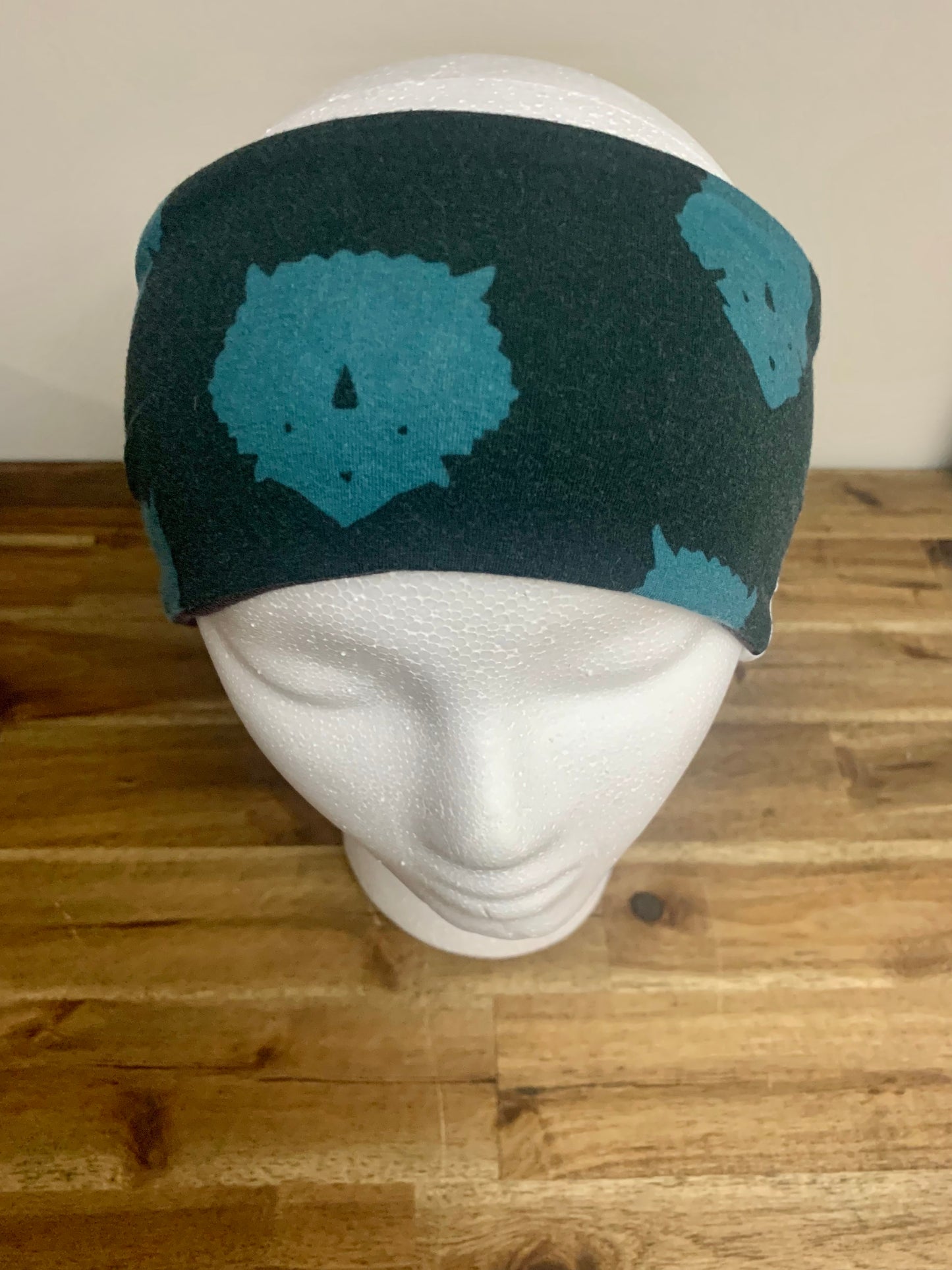 Ear Warmer - Teal Triceratops Dinosaur