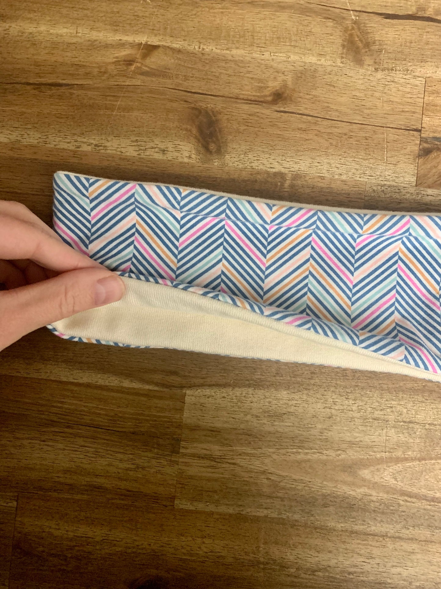 Ear Warmer - Chevron Blue Pink