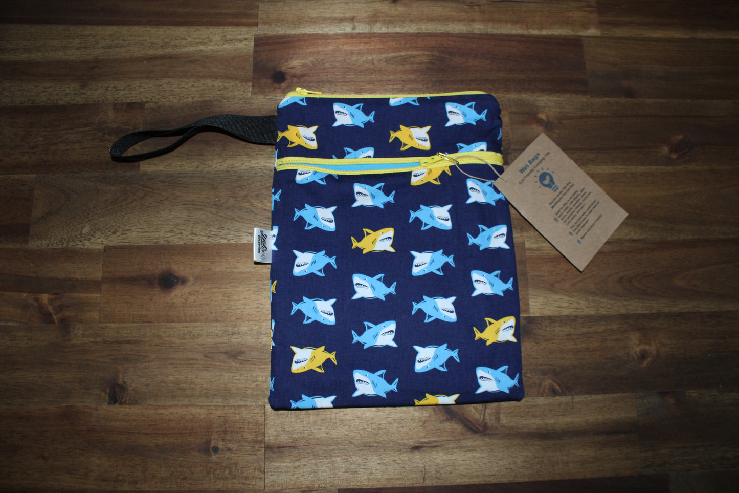 Wet Bag - Sharks Blue Yellow