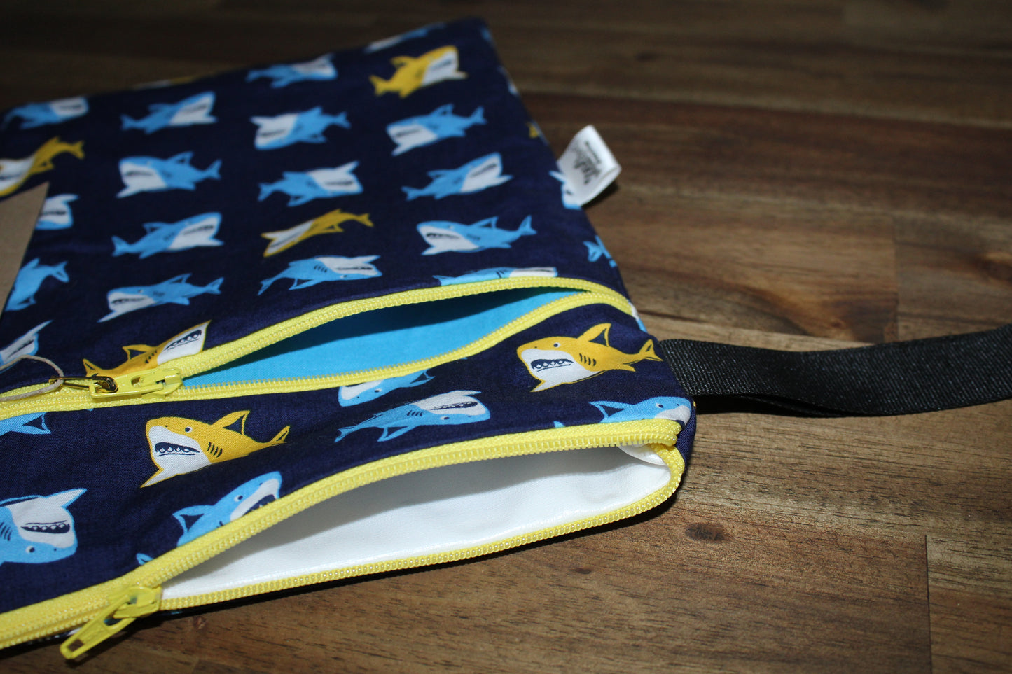 Wet Bag - Sharks Blue Yellow