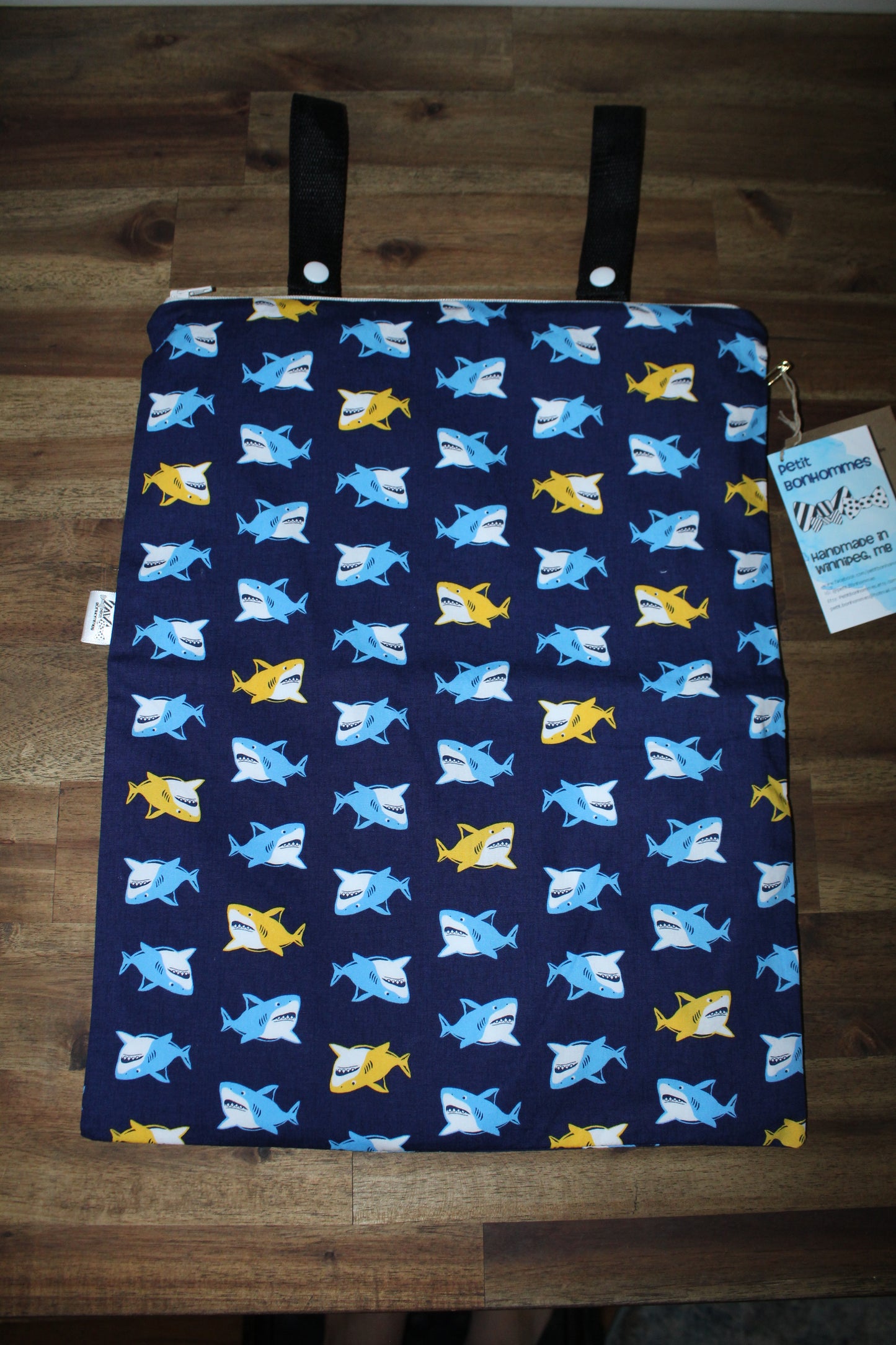 Wet Bag - Sharks Blue Yellow