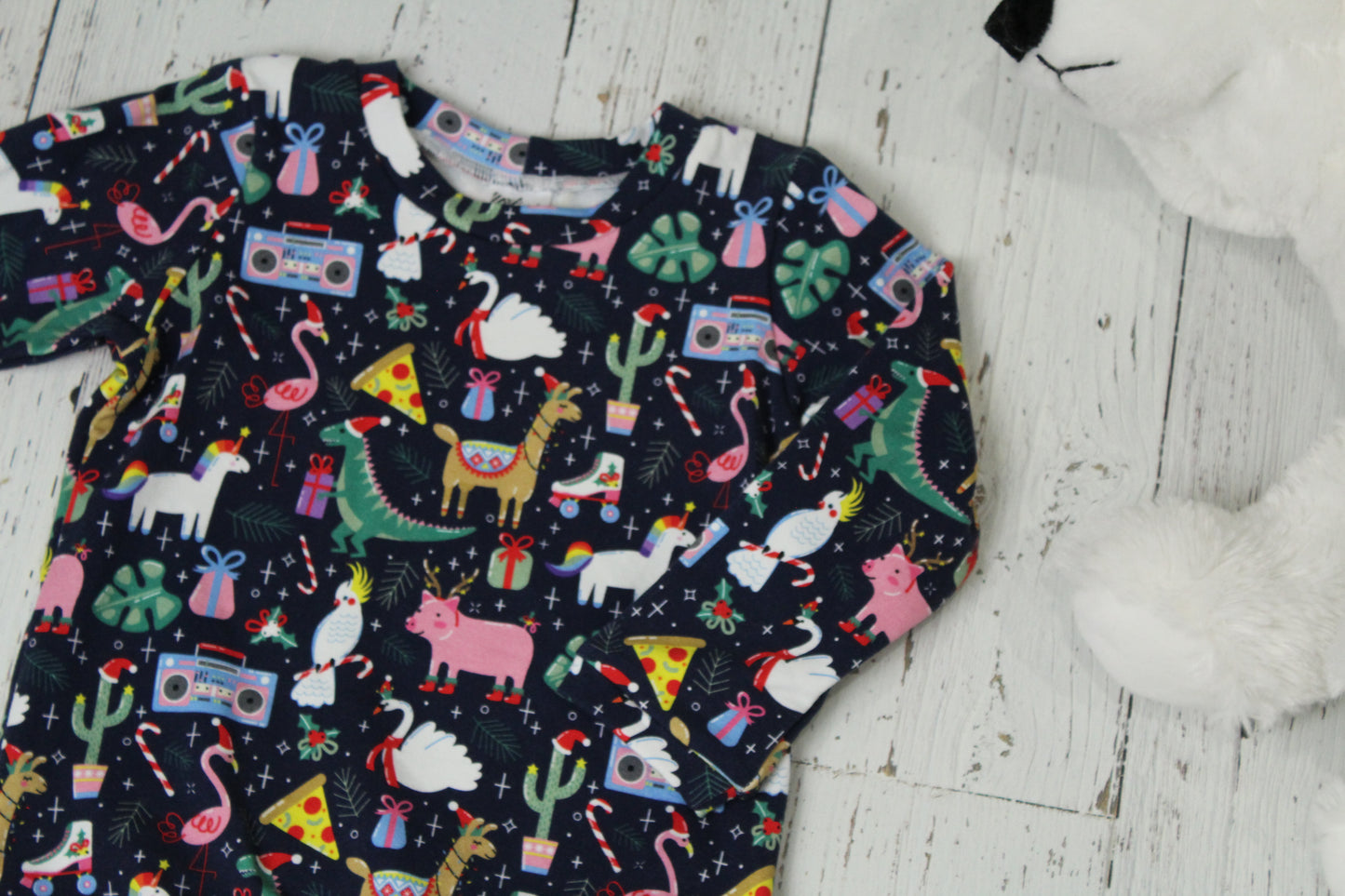 Ugly Christmas Sweater - Dinosaur Pig Unicorn Llama
