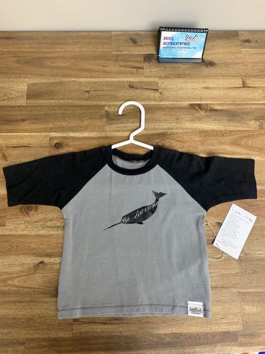 Bamboo Raglan - Narwhal - Be Awesome