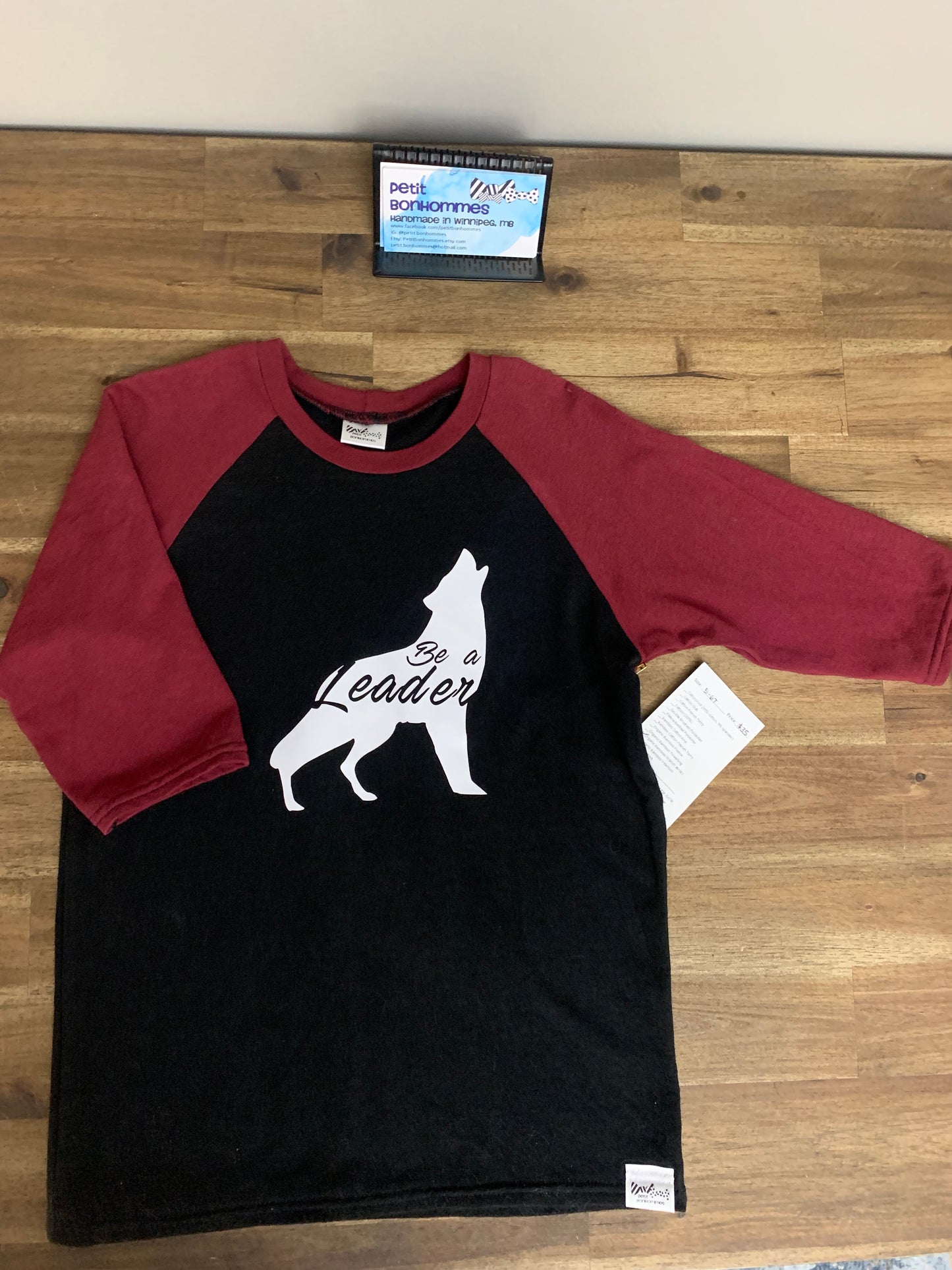 Bamboo Raglan - Wolf - Be A Leader