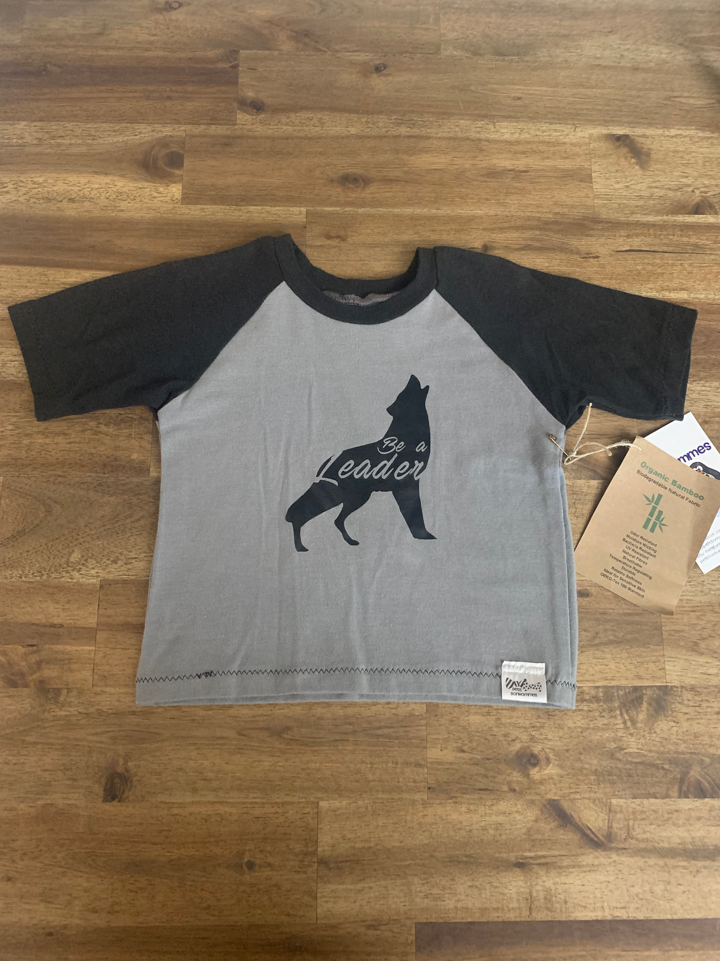 Bamboo Raglan - Wolf - Be A Leader