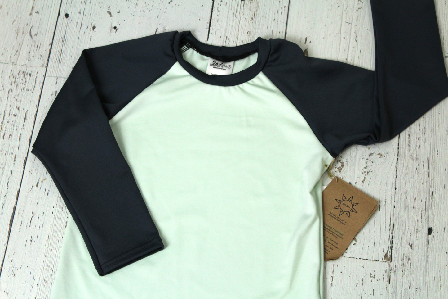 Activewear/Rashguard Raglan - Aqua/Charcoal