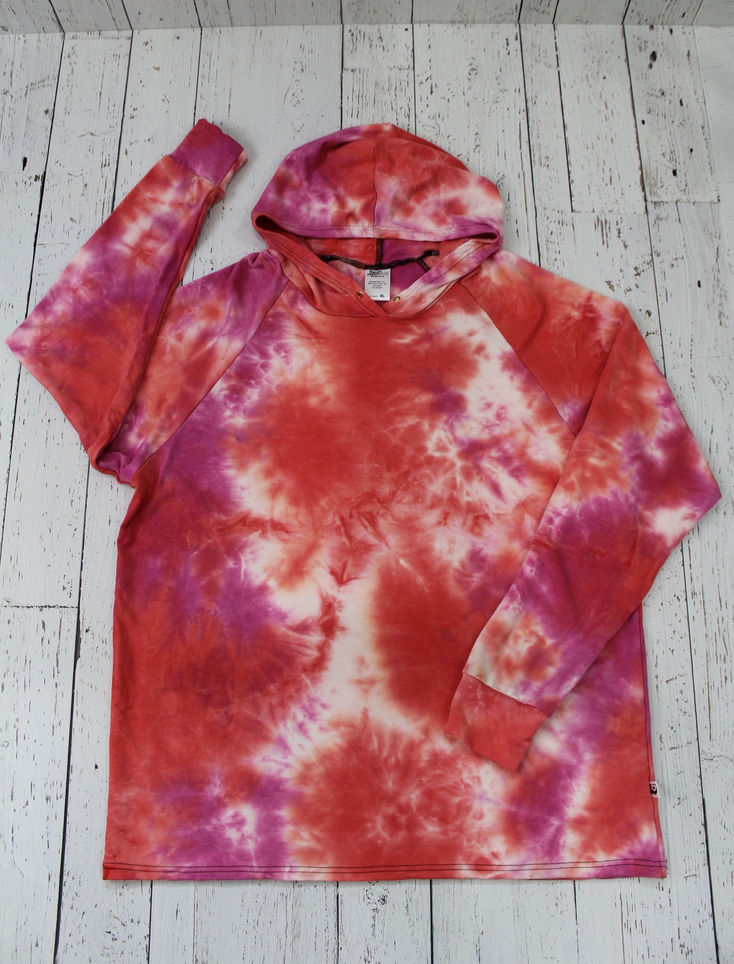 Bamboo Hoodies Tie Dye - Coral/Raspberry