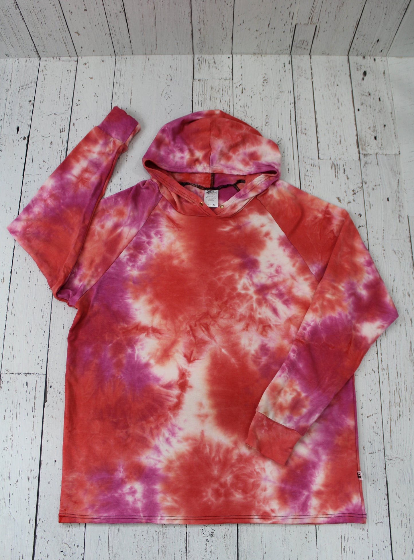 Bamboo Hoodies Tie Dye - Coral/Raspberry