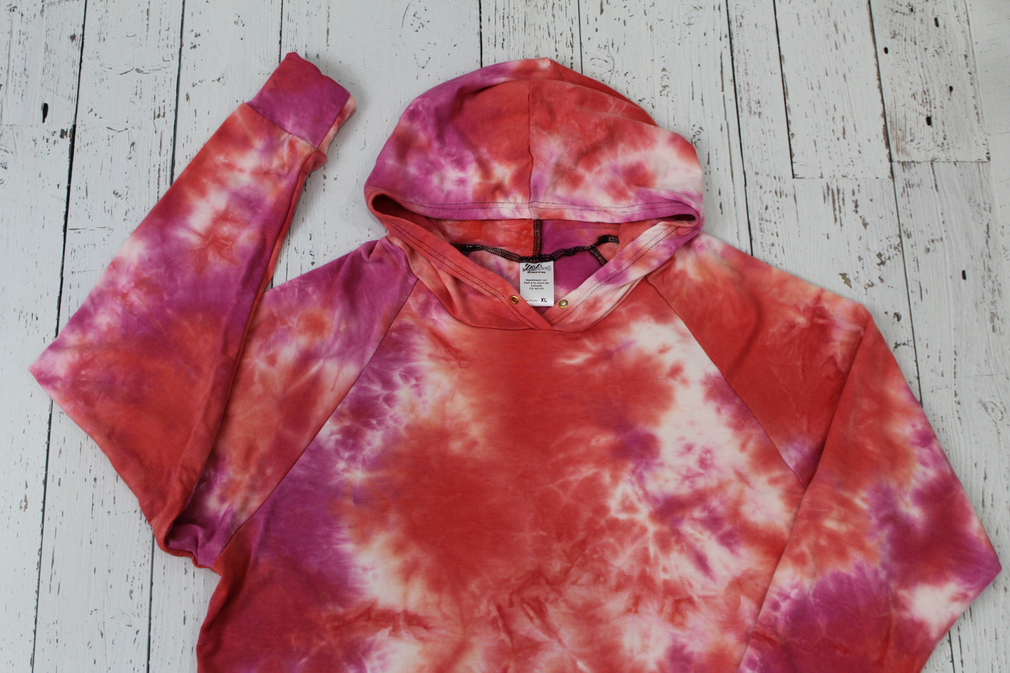 Bamboo Hoodies Tie Dye - Coral/Raspberry