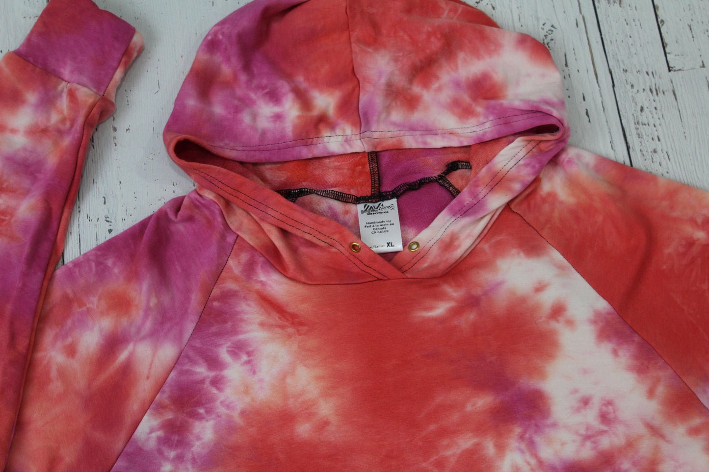 Bamboo Hoodies Tie Dye - Coral/Raspberry