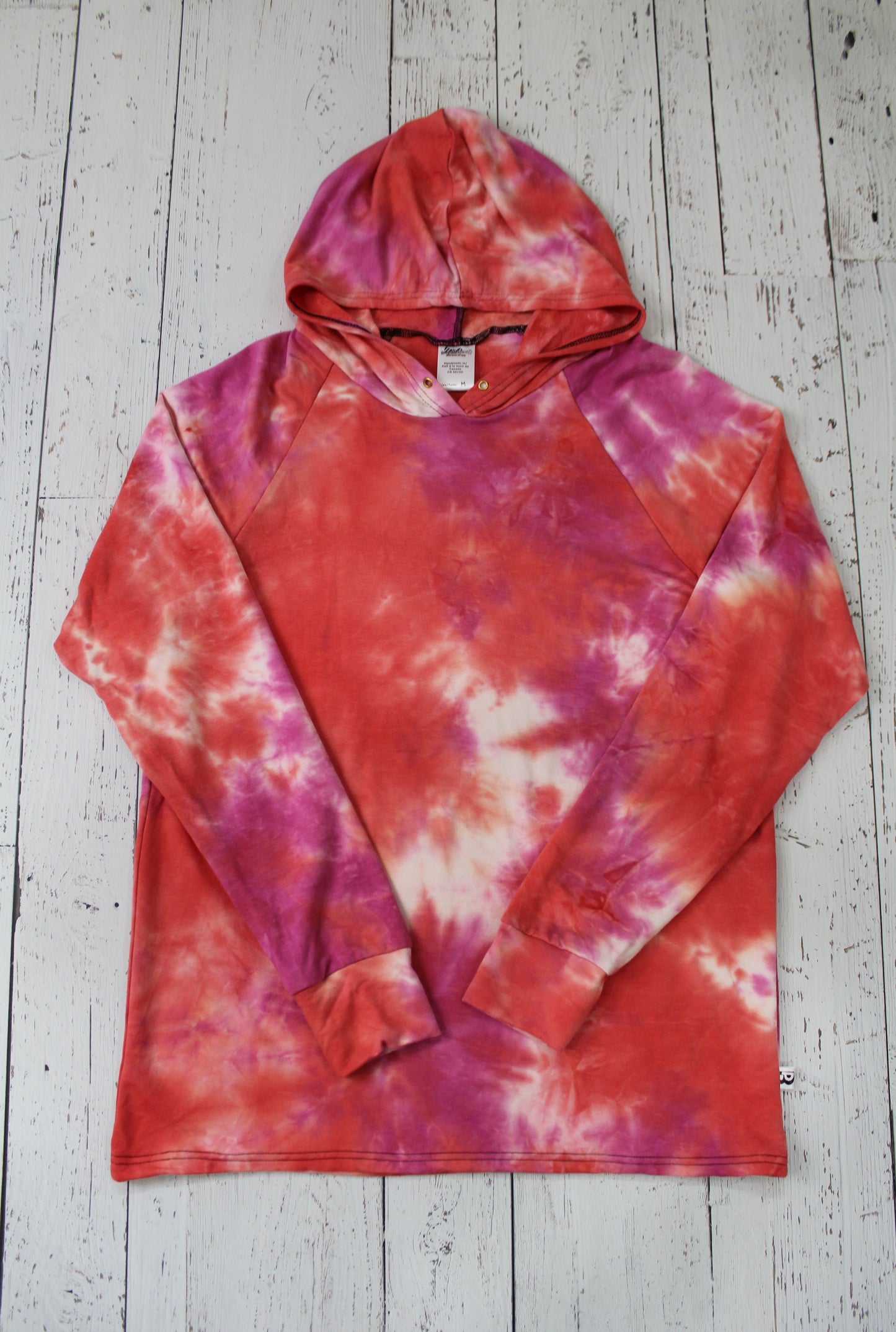 Bamboo Hoodies Tie Dye - Coral/Raspberry