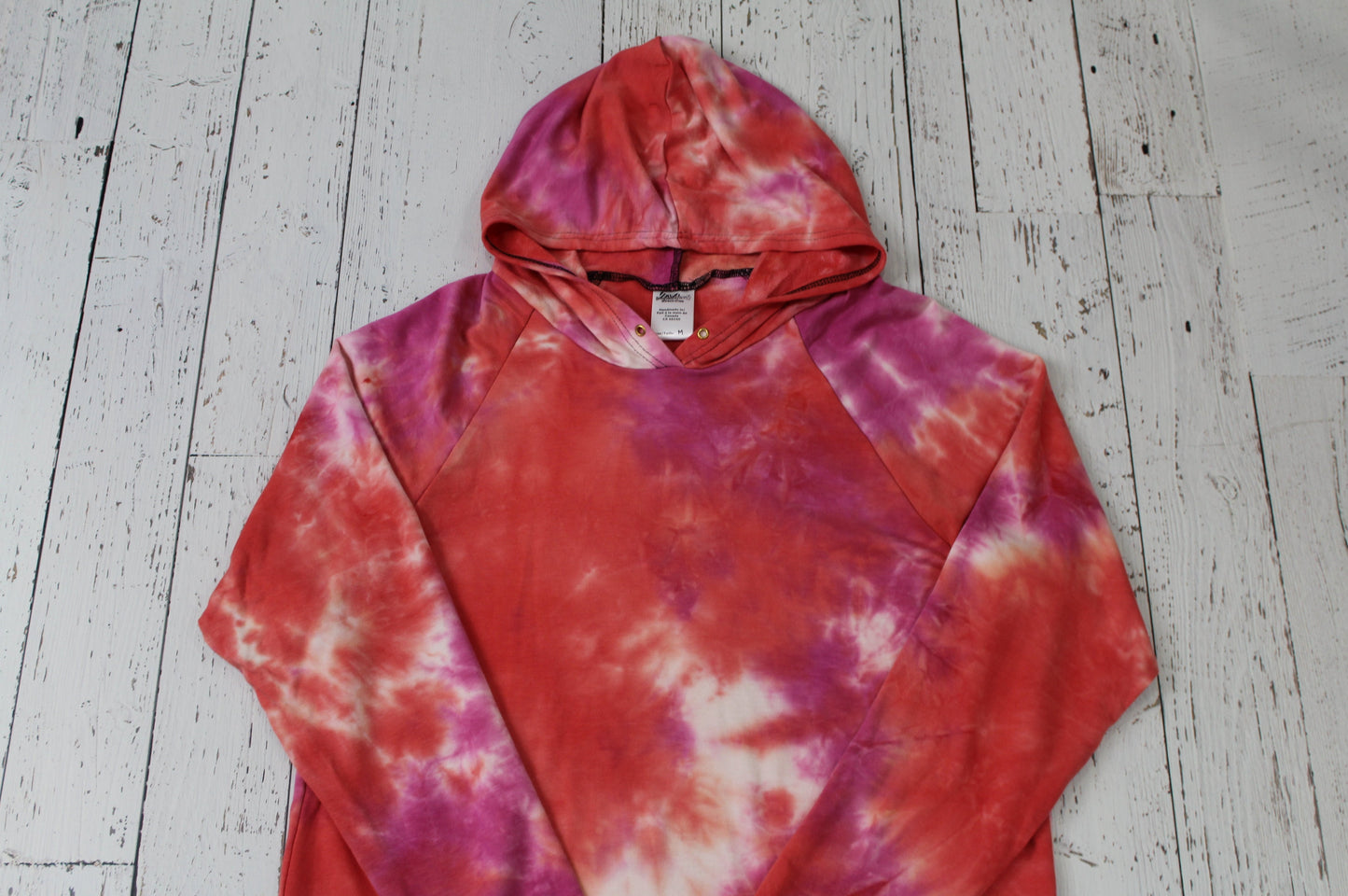 Bamboo Hoodies Tie Dye - Coral/Raspberry