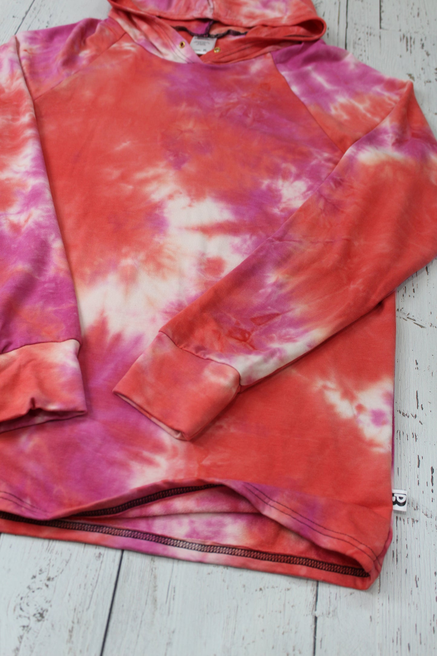 Bamboo Hoodies Tie Dye - Coral/Raspberry