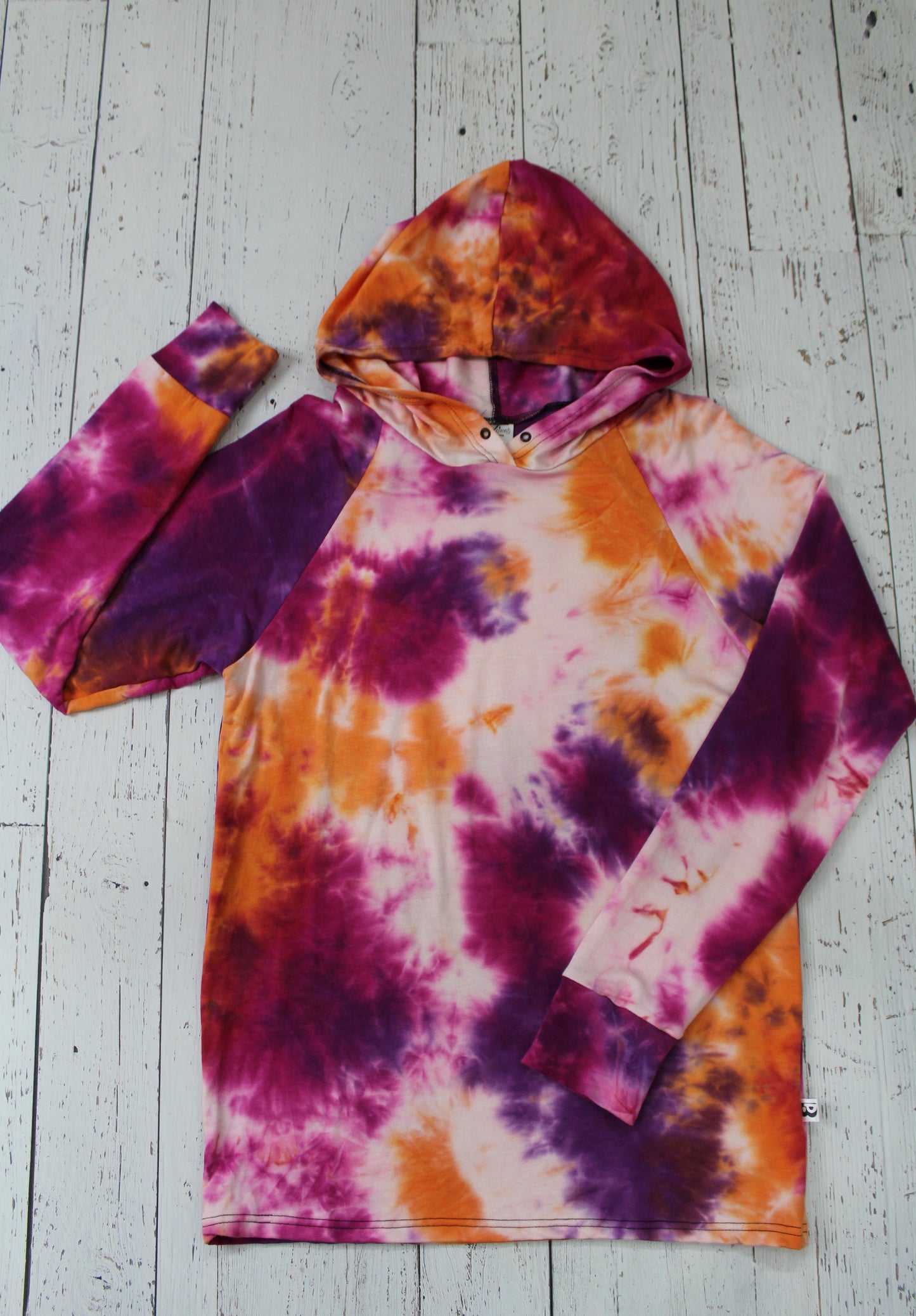 Bamboo Hoodies Tie Dye - Orange/Purple/Fuschia