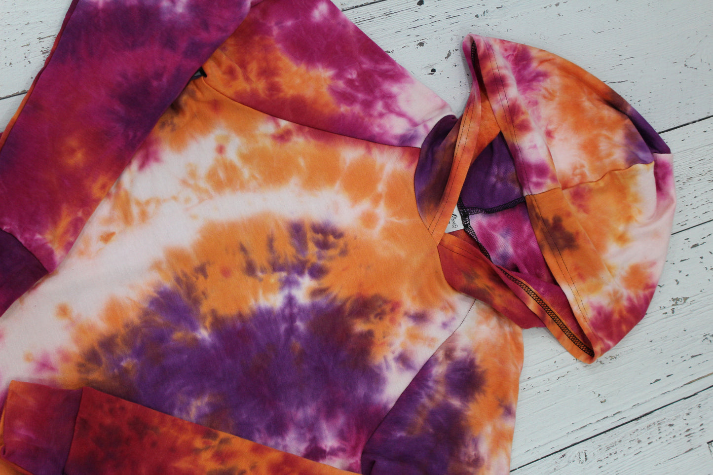 Bamboo Hoodies Tie Dye - Orange/Purple/Fuschia