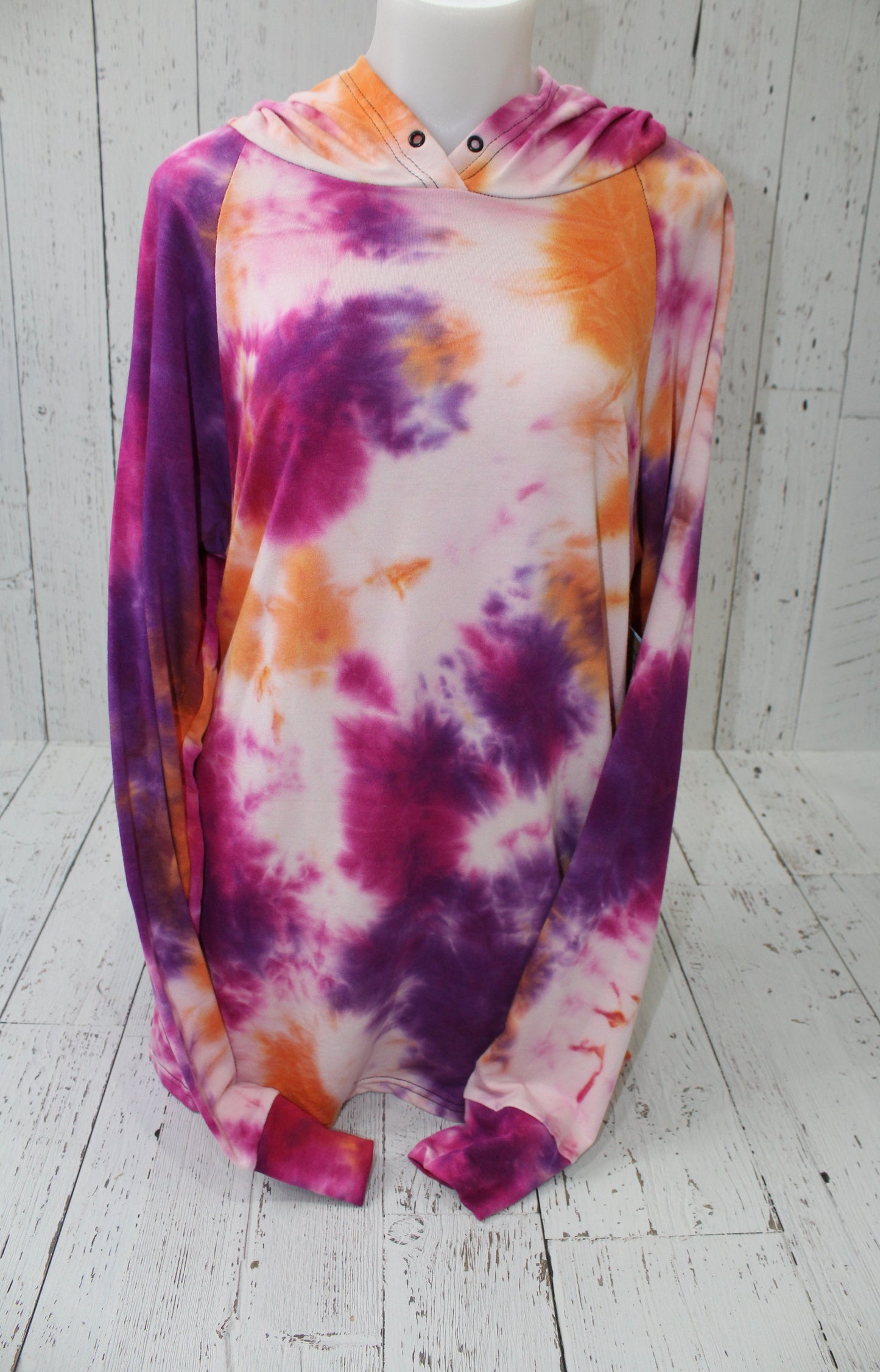 Bamboo Hoodies Tie Dye - Orange/Purple/Fuschia
