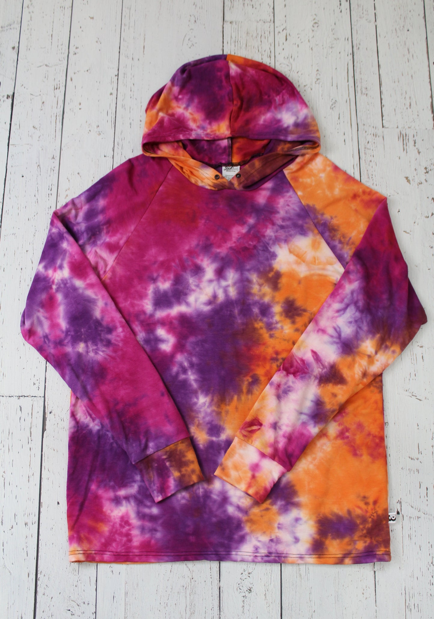 Bamboo Hoodies Tie Dye - Orange/Purple/Fuschia