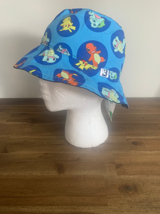 Bucket Hat - Pokemon Starters on Blue