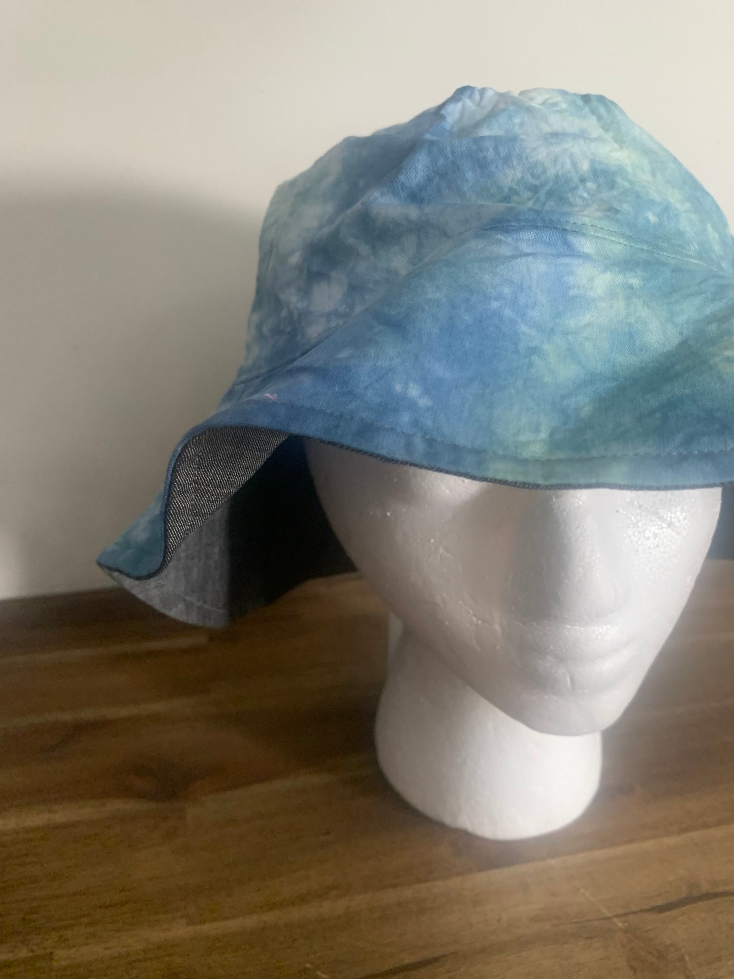 Bucket Hat - Custom Tie Dye - Blue Yellow